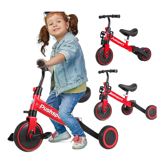 Triciclo Bicicleta De Equilibrio Sin Pedales Para Niño 3 En1