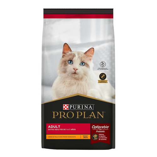 Alimento Pro Plan Optiprebio. Adult para gato adulto de raza mediana sabor pollo y arroz en bolsa de 15 kg