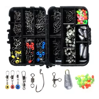 Caja De Pesca Kit Completo Gadnic Estuche Con 177 Unidades Color Negro