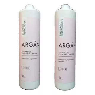  Kit Argán Oil Keratin Complex Exiline Shampoo+bálsamo1000ml