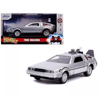 Back To The Future Parte 2 Time Machine Delorean 1:32 Jada Color Gris