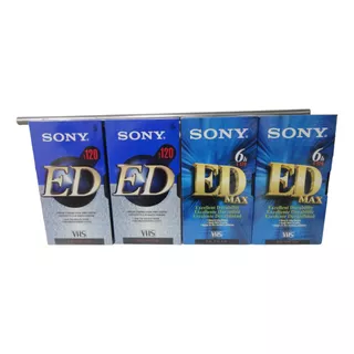 Lote Com 4 Fitas Vhs Sony # Modelo Ed T-120 # Lacradas