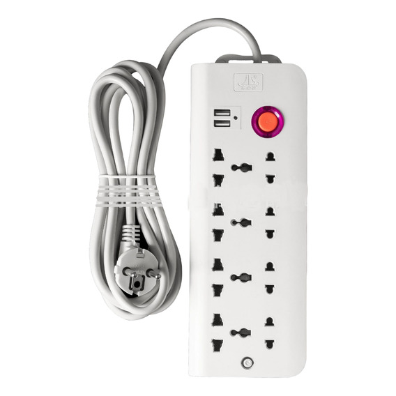 Alargador4 Tomas Con 2 Puertos Usb E Interruptor On Off 3 M