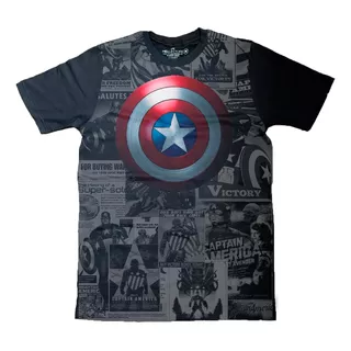 Camiseta Camisa Capitao America Escudo Desgastado Herois Vingadores