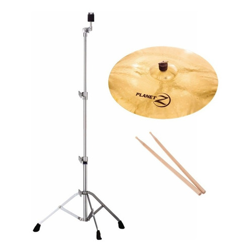 Combo Platillo Zildjian Z16 Soporte Recto Dsc113 + Palillos Diámetro 16 in