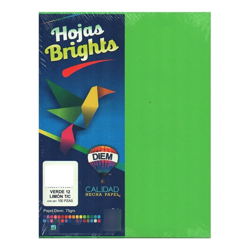 100 Hojas De Papel De Color Tamaño Carta Manualidades Color Verde limón