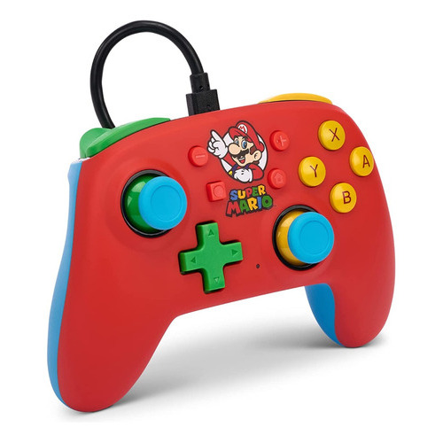 Joystick Enhanced Power A Nintendo Switch Nano Mario Medley Color Rojo