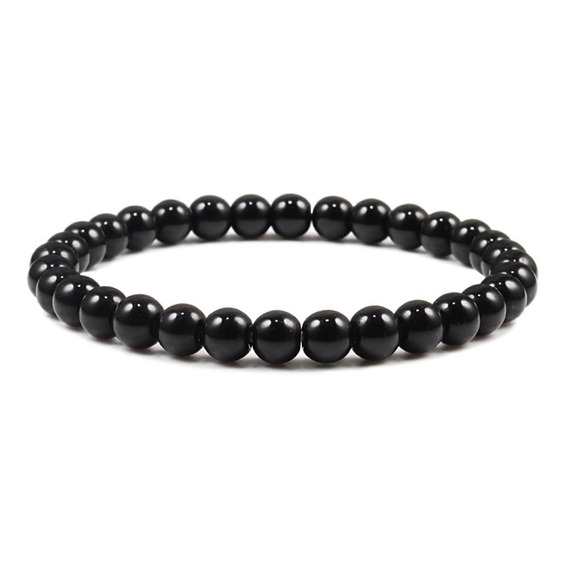 Pulsera De Piedra Obsidiana Natural