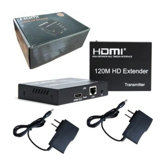 Extensor Hdmi A Rj45 Utp Cat 5 6 Tx Rx 1080p 120 Metros