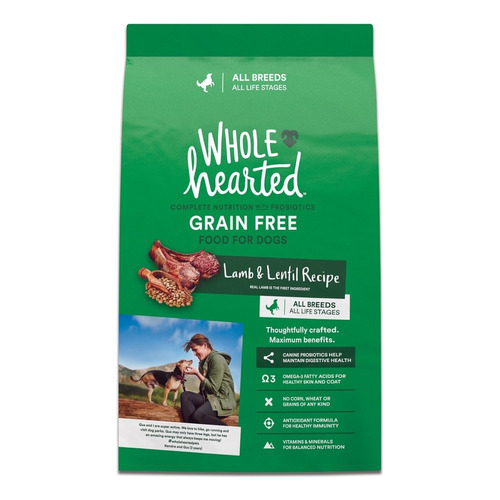 Wholehearted Alimento Natural Perro Cordero Lenteja 11.4 Kg