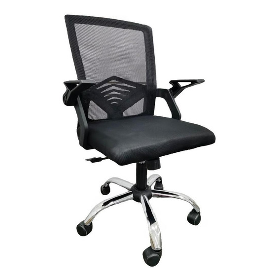 Silla para oficina escritorio ejecutiva respaldo con malla BJ Hogas ergonómica  negra con tapizado de mesh y tela