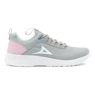 Tenis Pirma Running Mujer Deportivo Ligero Gris/rosa 22-26