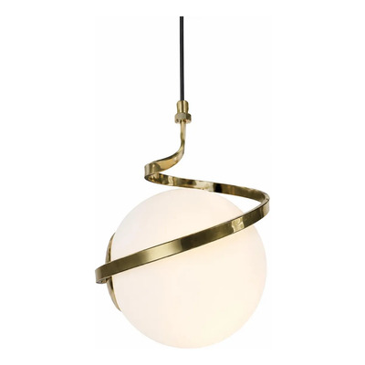  Colgante 3 Luces Helix Dorado Globo Opal Apto Led E27 Ld Dorado