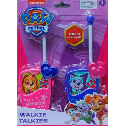 Walkie Talkie Paw Patrol Juguete Radio Color Rosa/azul