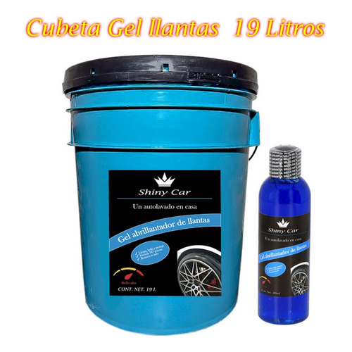 Cubeta Gel Abrillantador Hidratador Llantas 19 Litros Color Azul