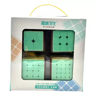 Moyu Pack 4 Cubos 2x2 3x3 4x4 5x5 Stickerless Y Pastel