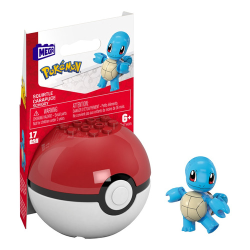 Mega Juguete De Construcción Pokébola Evergreen Squirtle Cantidad de piezas 17