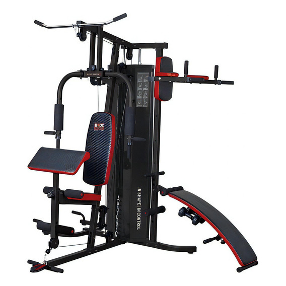 Multigimnasio Multigym Body Sculpture Doble Estacion Homegym Negro Gris/rojo