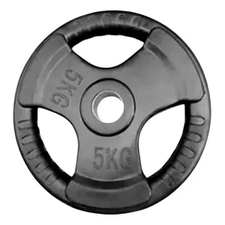 Disco Pre-olímpico De 5kg Con Agarres Engomado Color Negro