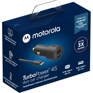 Cargador De Auto Motorola Turbo Power De 45w Duo Usb/tipo C 