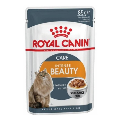 Alimento Royal Canin Feline Health Nutrition Intense Beauty para gato adulto sabor mix en sobre de 85g