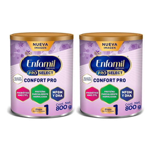 Leche de fórmula en polvo  Mead Johnson Enfamil Premium Pro Select Confort Pro  en lata de 800g - 0  a  12 meses