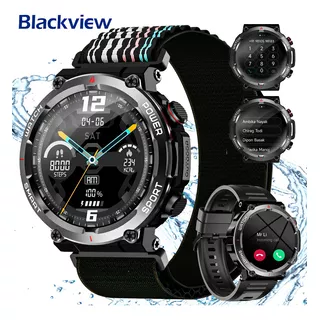 Blackview Smartwatch Bvw50 1,96  Esportes Militares Ao Ar Livre Lanterna Bluetooth 3 Atm Á Prova D'água