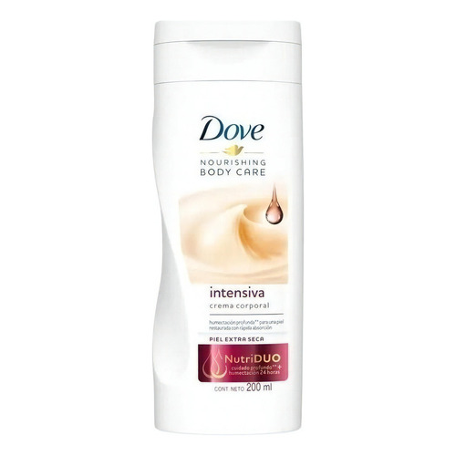  Crema para cuerpo Dove Nourishing Body Care Crema Corporal Nutrición Intensiva en tubo 200mL