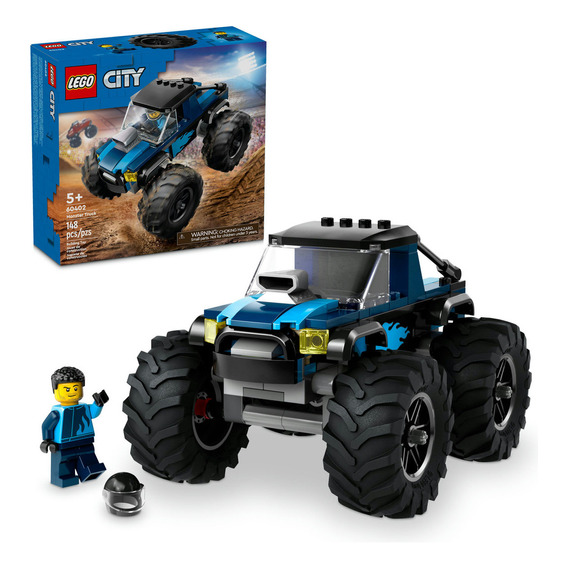 LEGO® City Camioneta Monstruo Azul juguete de construcción con un vehículo todoterreno y una minifigura de un conductor, para niños y niñas de 5 años en adelante 60402