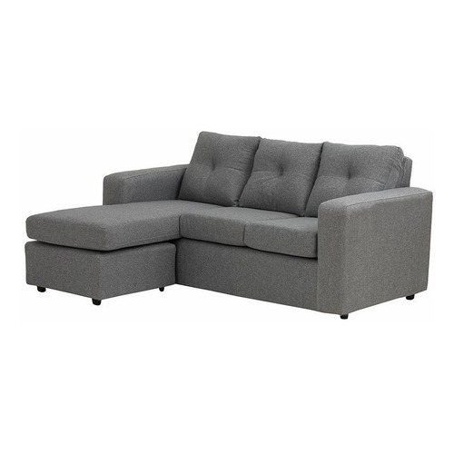 Sofá modular Muebles América Emilia Seccional color gris de lino y patas de plástico