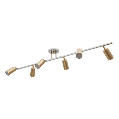 Plafon Aplique 6 Luces Zunko Dorado Cromo Apto Led Gu10 Dorado Cromo