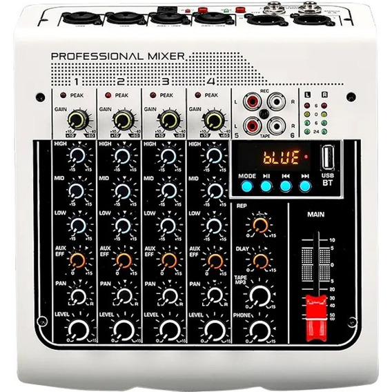 Consola Mixer 4 Canales + Bluetooth + Usb - Ross Mx400