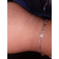 Foto de cliente: Pulsera Plata 925 Cadena Figaro 3x1 para Hombre 20cm