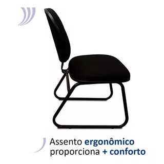 Cadeira Executiva Com Base Fixa Cadeira Escritório Preta Cor Preto Material Do Estofamento Tecido