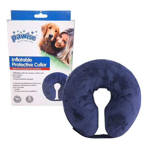 Collar Isabelino Inflable Pawise Talla S Perro Mascotas Color Azul Collar Inflable