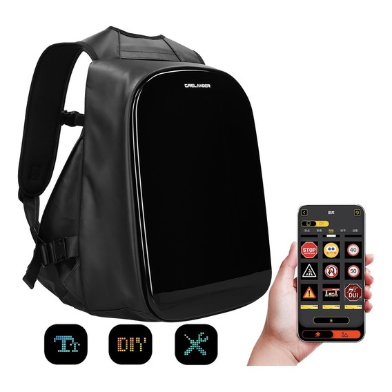 Crelander Mochila Led Impermeable,pantalla Diy Bt