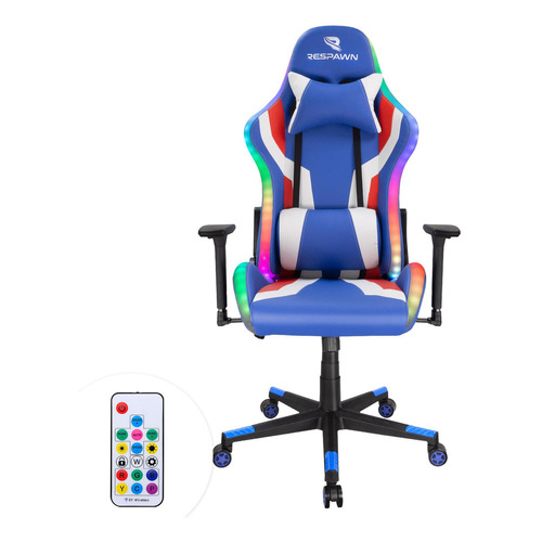 Silla Gamer Respawn 700 Pro Rgb Azul Ergonómica Reclinable