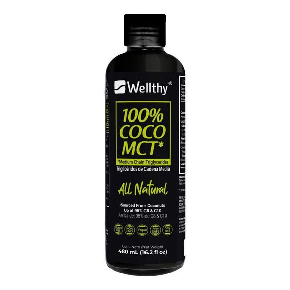 100% Coco Mct Oil 480 Ml Wellthy