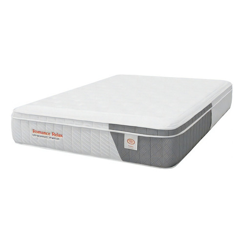 Colchón Sencillo de espuma Romance Relax Ultra Confort + base Memphis blanco - 120cm x 190cm x 68cm con pillow