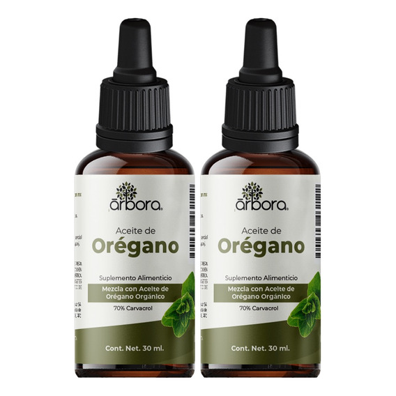 2 Pack Aceite De Orégano - Árbora. 30 Ml.