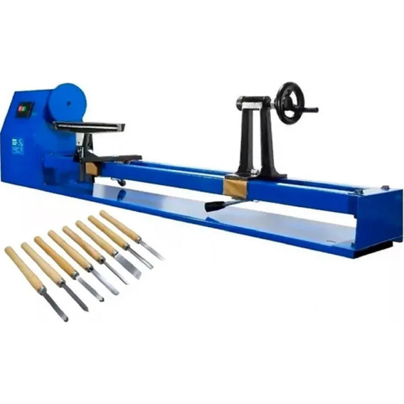 Torno Para Madera Mini 375w Plato 1000mm Kld + Set De Jubias