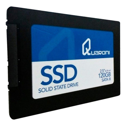 Unidad De Estado Solido Ssd Quaroni 2.5 120gb Sata3 6gb/s 7mm Lect 410mb/s Escrit 170mb/s. Color Negro