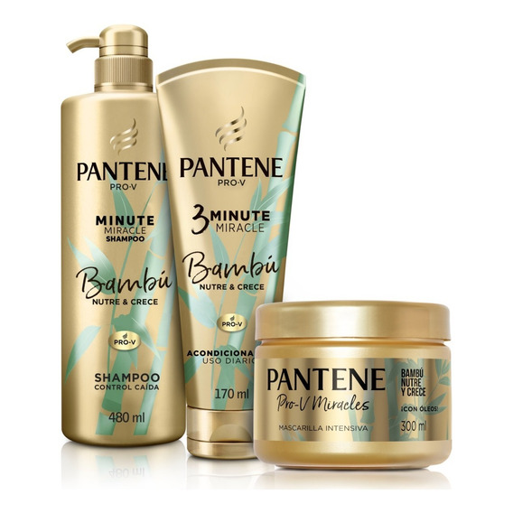 Kit Pantene Pro-v Bambú Shampoo, Acondicionador Y Mascarilla