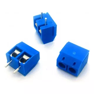 Bornera Azul Terminal Block De 2 Pines Azul 5mm X30 Und