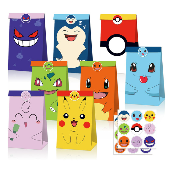 12pcs Pokémon Bolsa De Regalos Bolsa De Caramelos