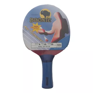 Paleta Ping Pong Bisonte Tenis De Mesa Pro-tournament Color Rojo Y Negro Tipo De Mango Fl (cóncavo)