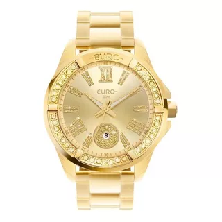 Relógio Euro Feminino Delux Dourado Eu2115ap/4d