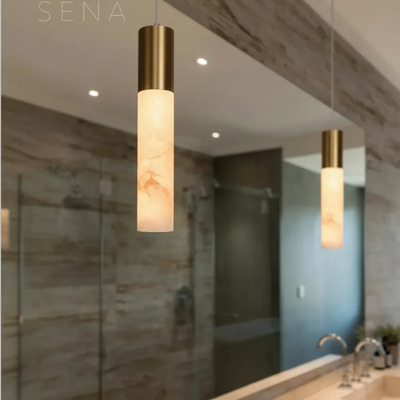 Colgante Decorativo Led 10w Calido 57cm Alabastro Bronce Bronce