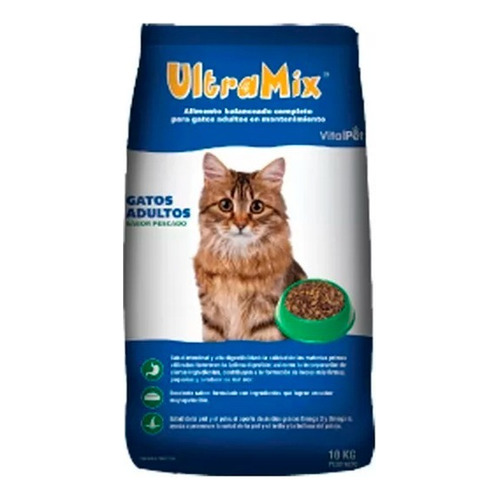 Alimento Nutricare Ultramix Para Gato Adulto Todos Los Tamaños En Bolsa De 10 kg