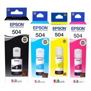 Pack 4 Tintas Epson T504 B/c/y/m.  L4150 L4160 L6161 L6171 